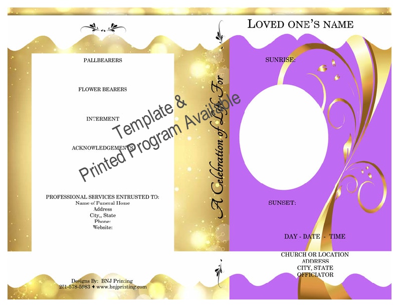Template &
Printed Program Available
